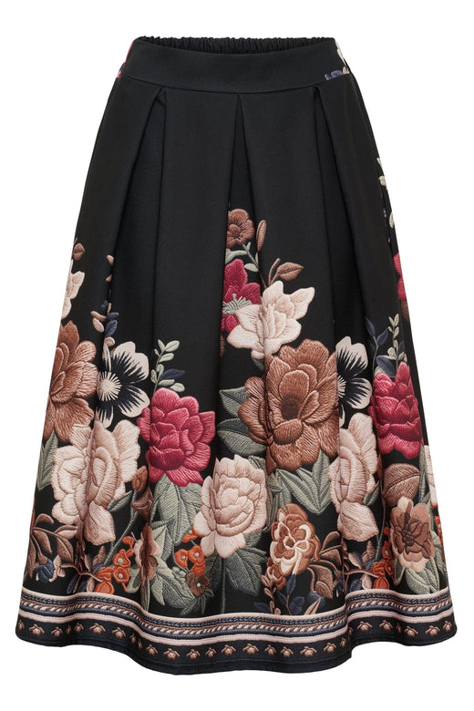Marta Du Chateau - Mdctarella Skirt 4911a - Black Flower Nederdele 