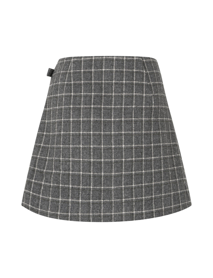MbyM - Kenyra-M 65241483 - Y96 - Grey Green Check Nederdele 