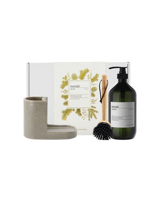 Meraki - Gift Boxch, Grey Holder + Nature Brush + Forest Garden Dish Wash, 1000 Ml - 357980220