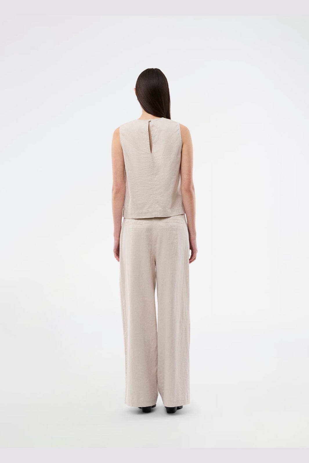 Modström - Galemd Linen Wide Pants 59141 - 105 - Beige Melange