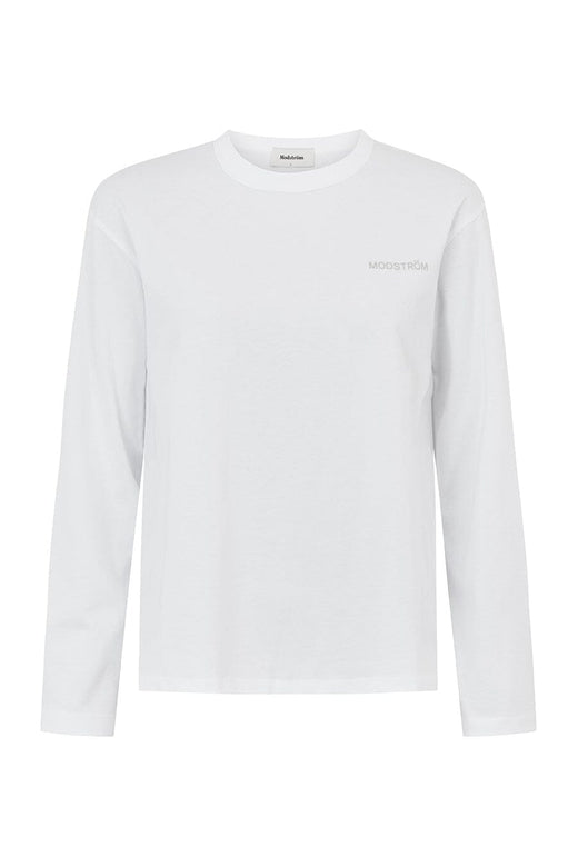 ModströM - Hellenmd Logo Ls T-Shirt 59828 - 4 - Soft White T-shirts 