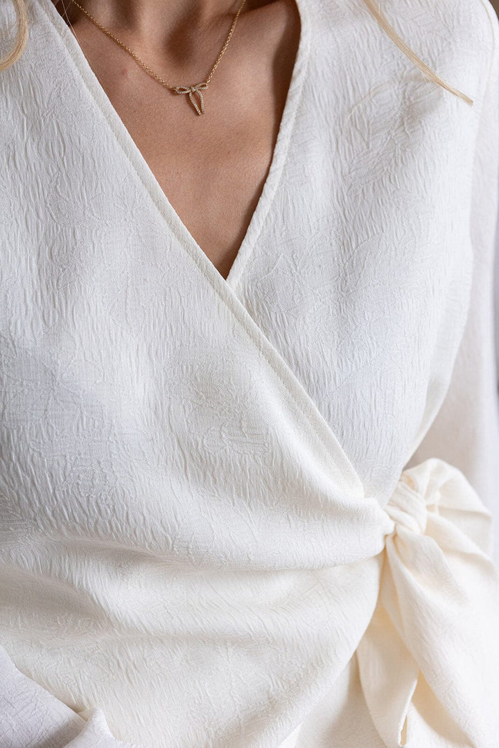 Molly & My X Julie Elgaard - Sara Jacquard Blouse 168864 - 122 - Creme Bluser 