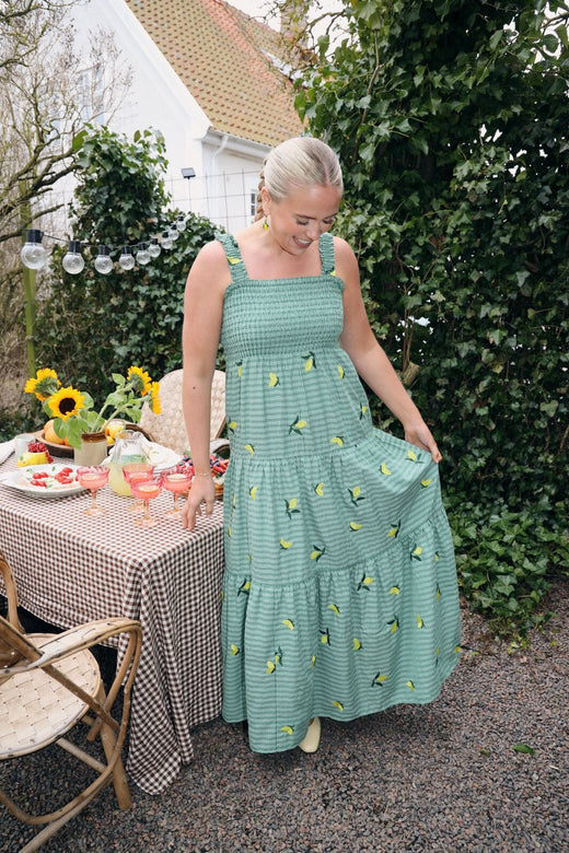 Molly&My x Caroline Dan - Cheerful Dress - Lemon Emb.fabric Kjoler 