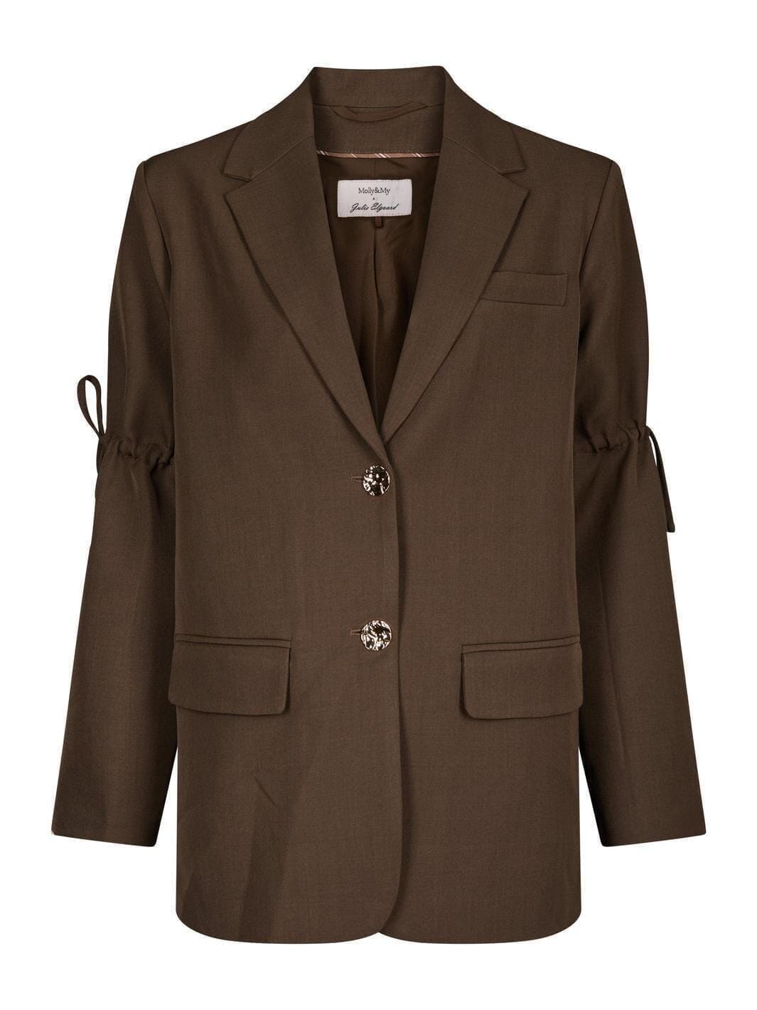 Molly&My x Julie Elgaard - Frida String Structure Blazer 167115 - 676 - Dark Brown Blazere 