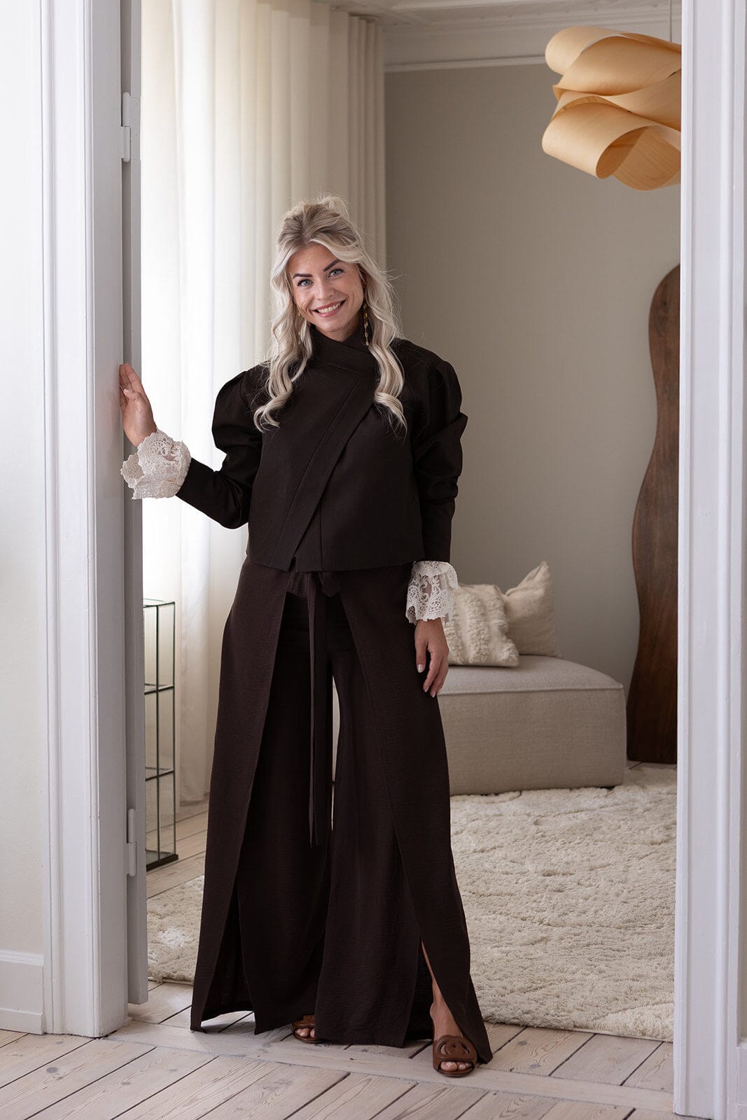 Molly&My X Melanie Due - Carina D Soft Pants 170149 - 676 - Dark Brown Bukser 