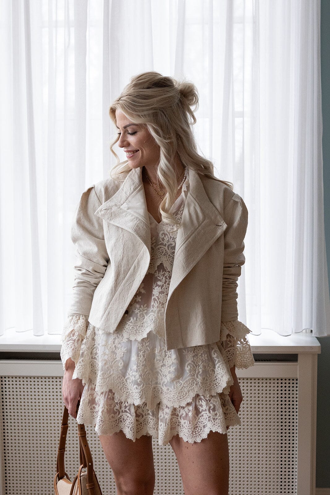 Molly&My x Melanie Due - Rikke V Lace Skorts 170072 - 122 - Creme Shorts 