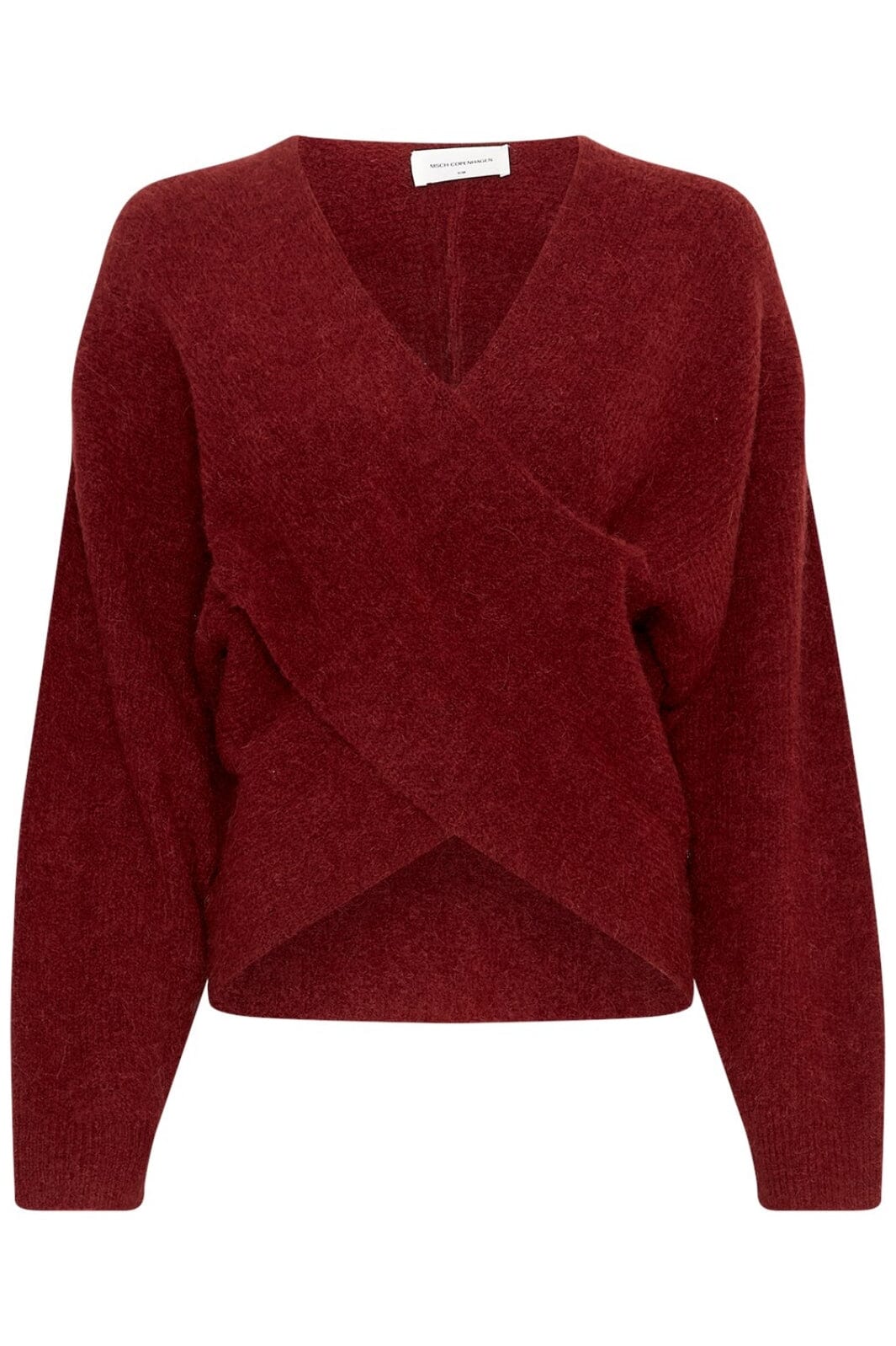 Moss Copenhagen - Mschzinelle Hope Wrap Pullover 18469 - Syrah Strikbluser 