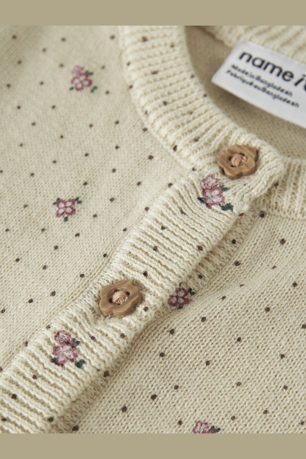 Name It - Nbfhide Ls Knit Card - 5000060 Almond Milk
