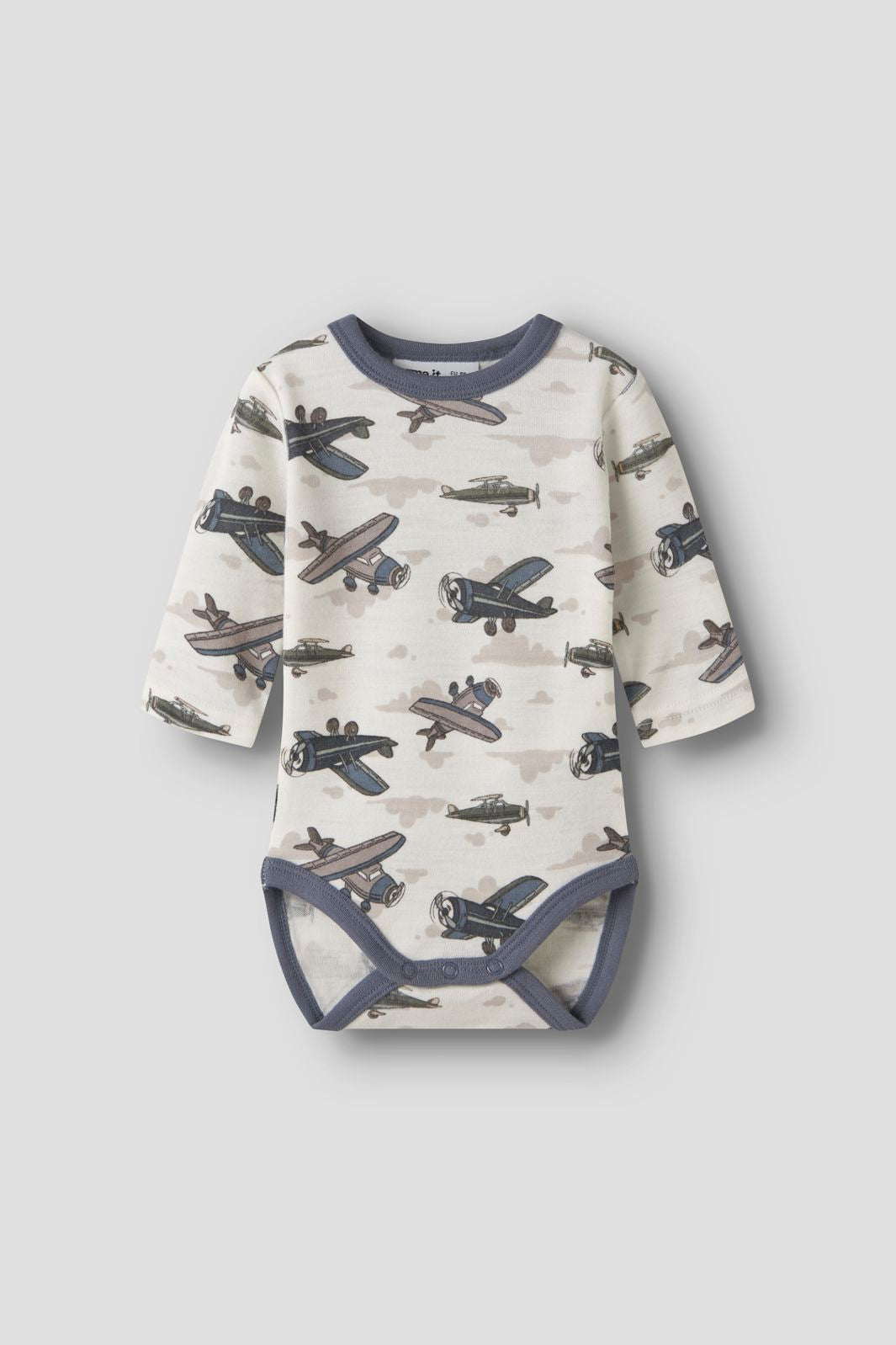 Name It - Nbmwillitus Wool Ls Body - 4951590 Snow White Airplanes