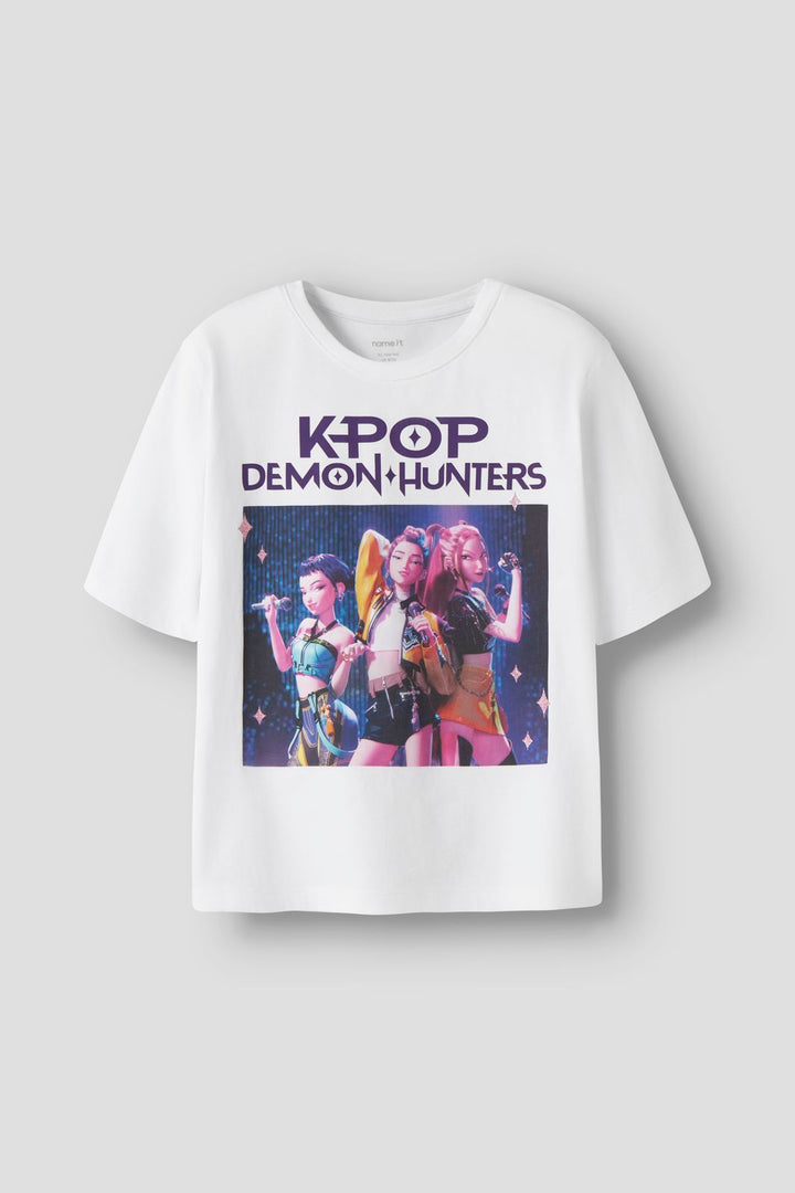 Name It - Nkfmara Kpop Ss Nreg Top Box Lnoos Sky - 5165488 Bright White