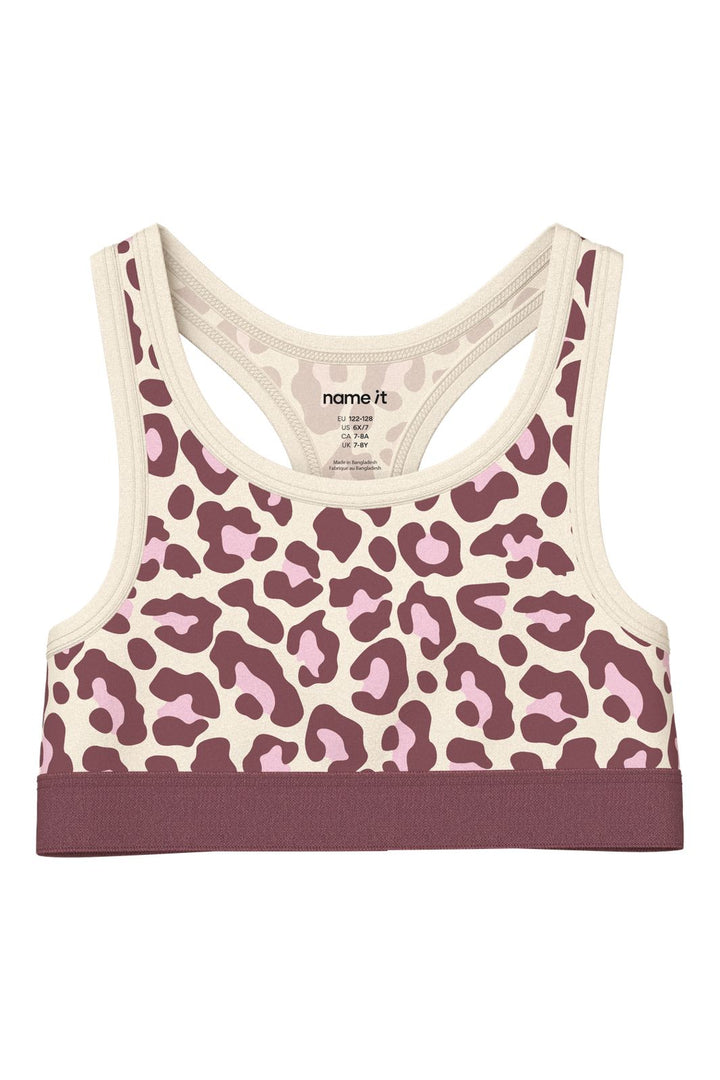 Name It - Nkfshort Top Leo - 5112467 Antique White W/ Wild Ginger