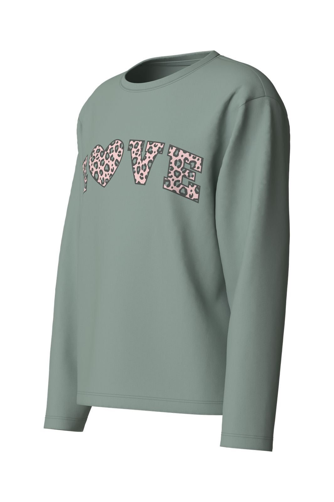 Name It - Nkfveen Ls Nreg Top - 5117937 Green Milieu Leo Love
