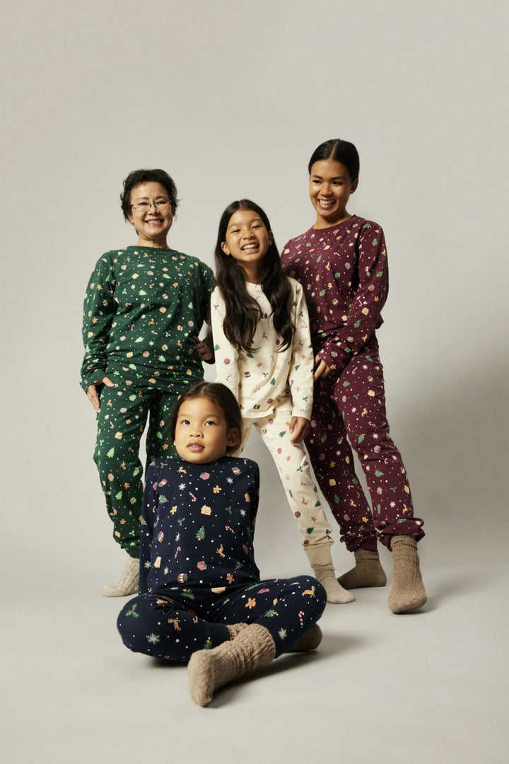 Name It - Nknvismas Ls Nightset - 4879845 Navy Blazer Xmas Aop Navy Nattøj 