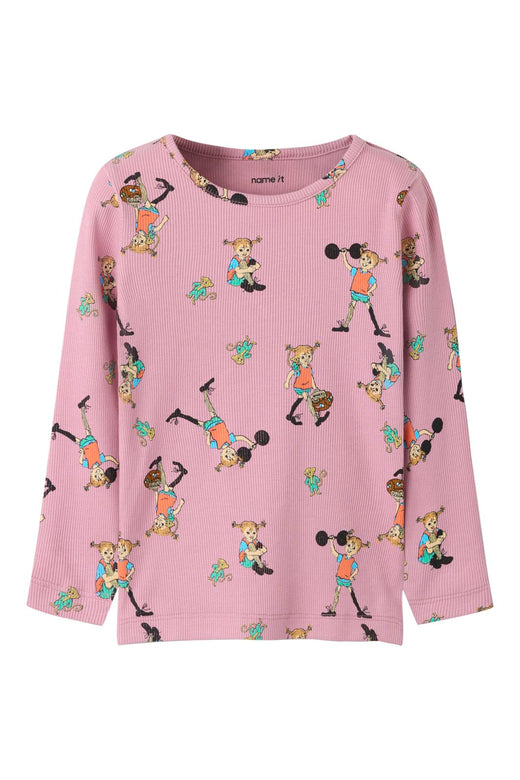 Name It - Nmfara Pippi Ls Slim Top Sky - 5133661 Lilas