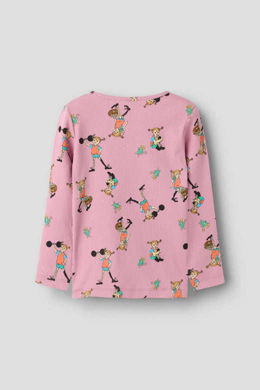 Name It - Nmfara Pippi Ls Slim Top Sky - 5133661 Lilas