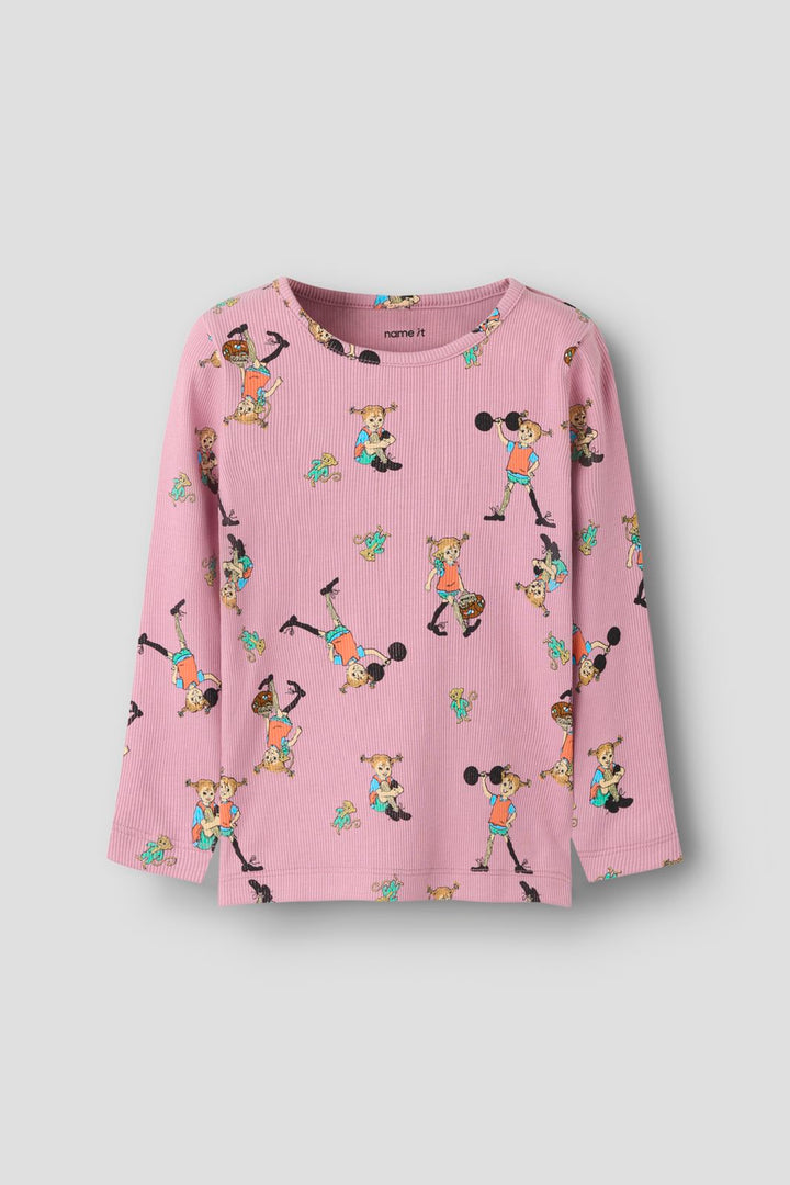 Name It - Nmfara Pippi Ls Slim Top Sky - 5133661 Lilas