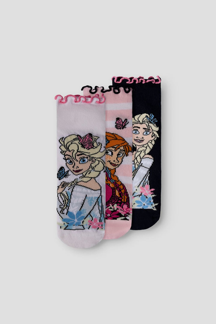 Name It - Nmfmesa Frozen Sock Wdi - 4998583 Navy Blazer 3P Navy B+Brigth W+Cradle Pink
