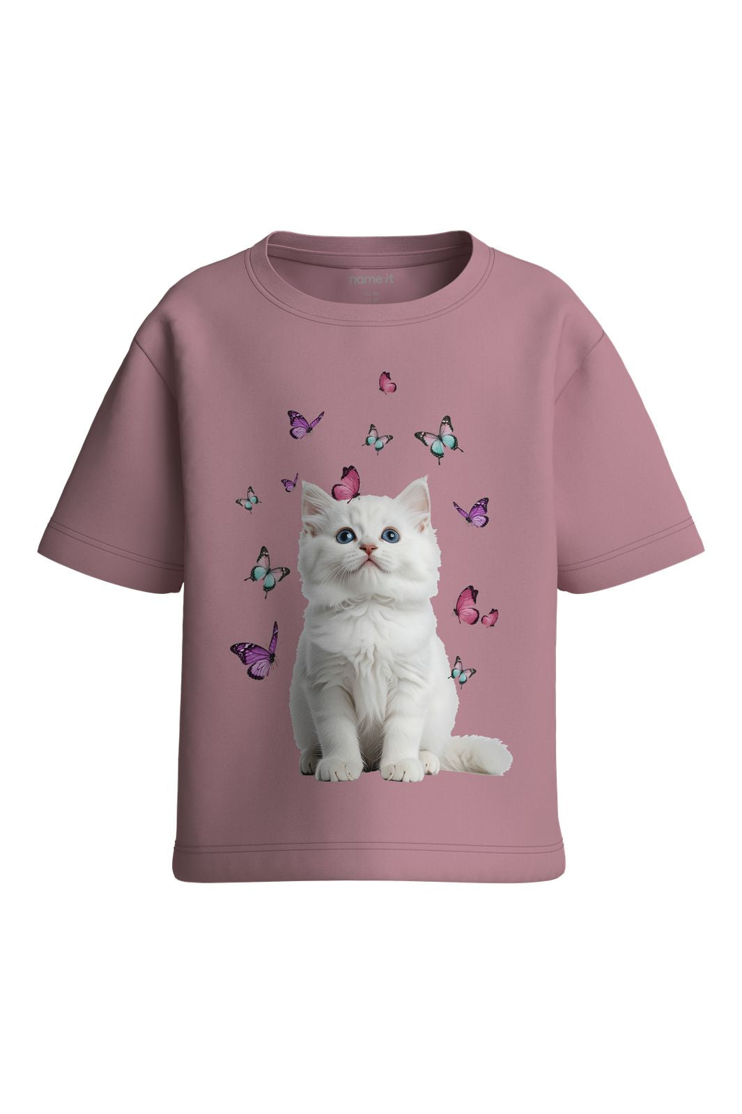 Name It - Nmfvotea Ss Nreg Top - 5088892 Lilas Kitten Butterflies