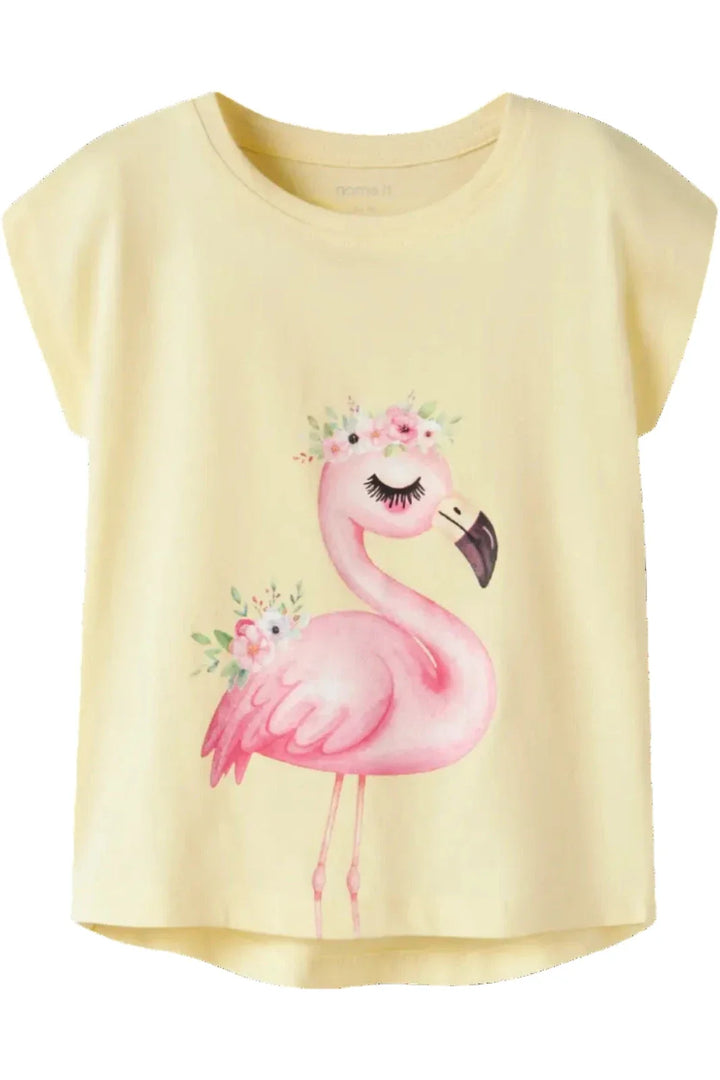 Name It - Nmfvotia Capsl Top - 5058354 Double Cream Flamingo T-shirts 
