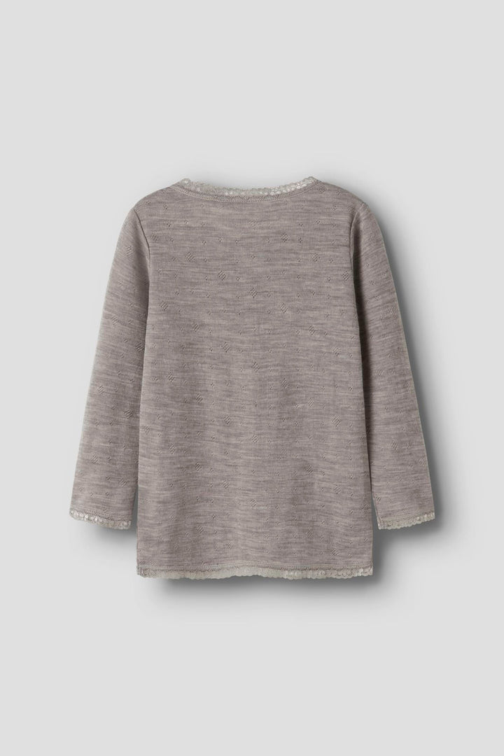 Name It - Nmfwang Wool Needle Ls Top Solid - 4738220 Satellite