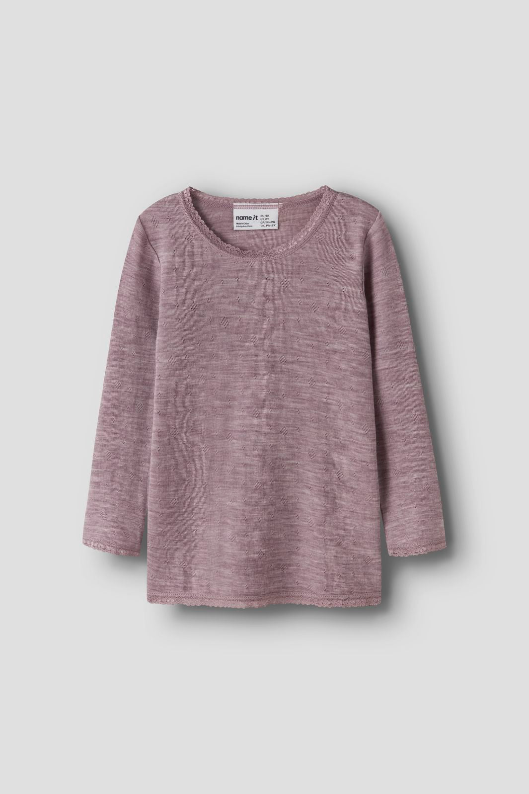Name It - Nmfwang Wool Needle Ls Top Solid - 4968773 Toadstool