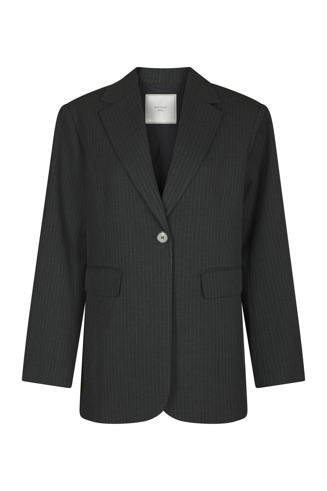 Neo Noir - Aarielle Slim Pinstripe Blazer 171088 - 107 - Dark Grey Melange