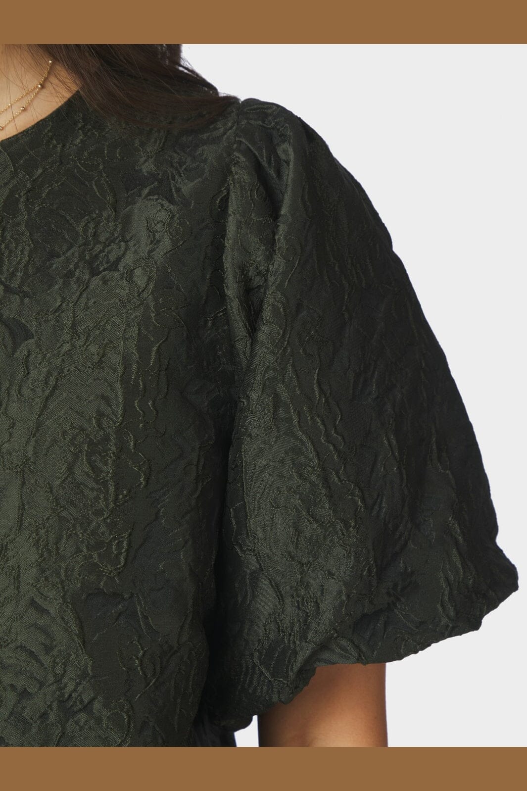 Neo Noir - Aisa Brocade Blouse 166369 - 155 - Dark Green