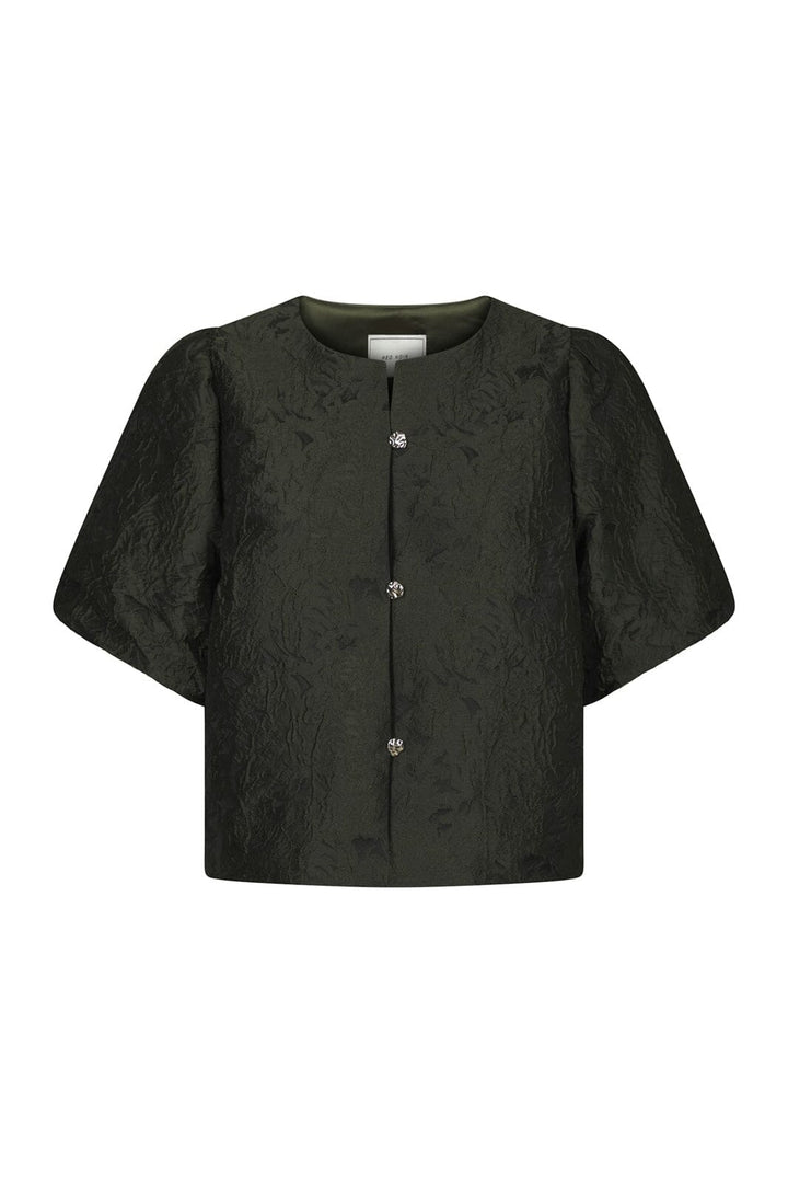 Neo Noir - Aisa Brocade Blouse 166369 - 155 - Dark Green