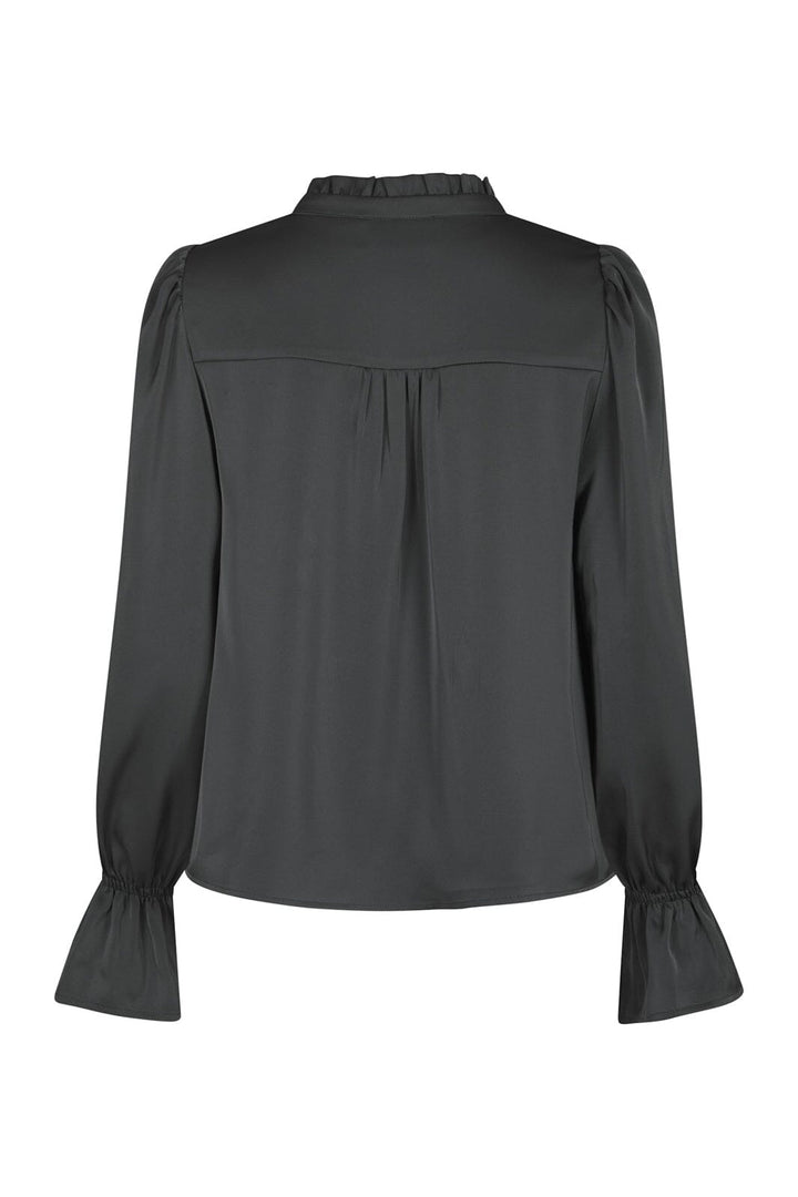 Neo Noir - Amara Drapy Satin Blouse 171105 - 132 - Antracit