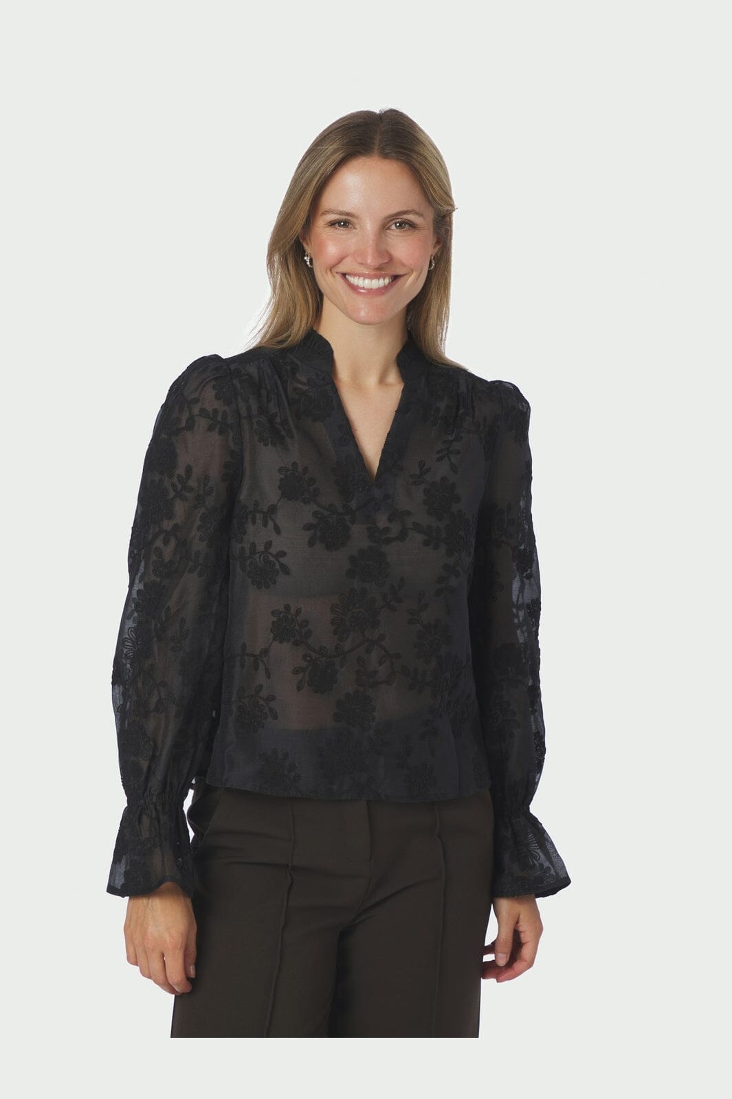 Neo Noir - Amara Emb. Blouse 170985 - 100 - Black