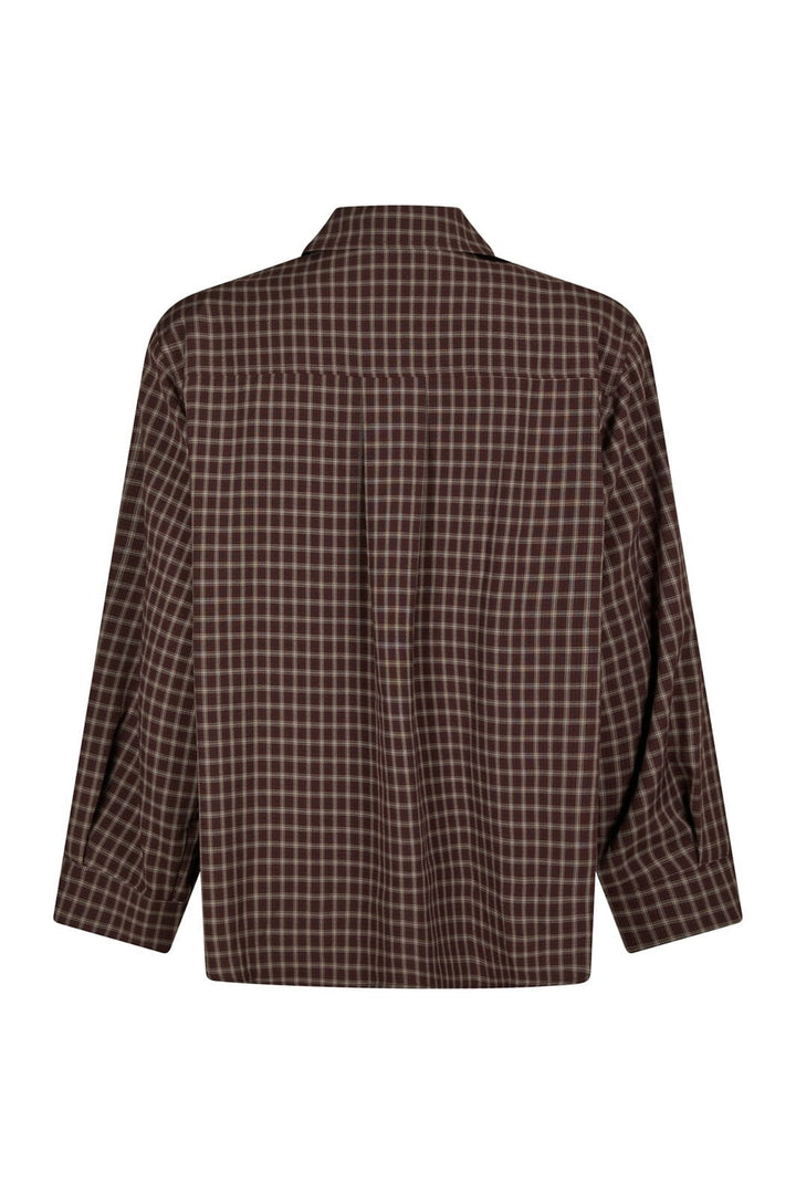 Neo Noir - Anella Check Shirt 170207 - 345 - Chocolate Plum