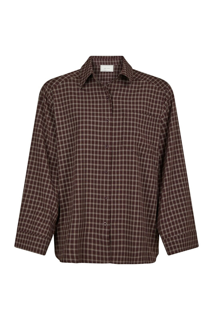 Neo Noir - Anella Check Shirt 170207 - 345 - Chocolate Plum