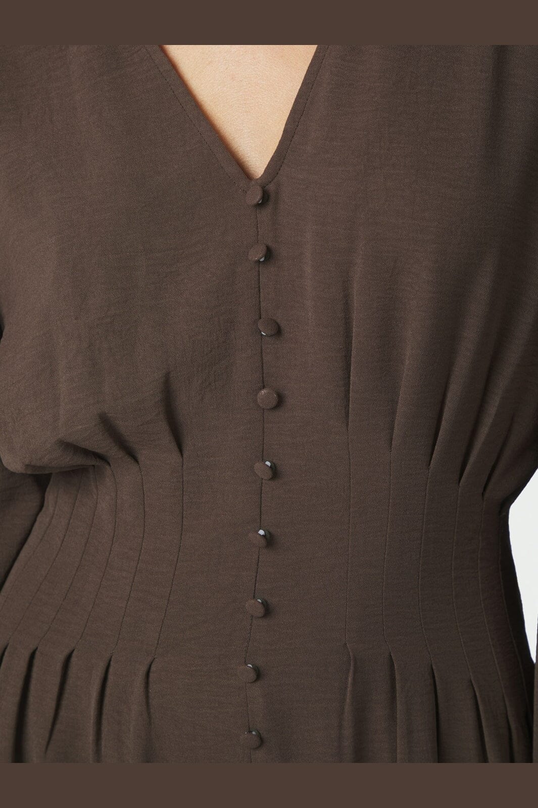 Neo Noir - Annelie Solid Crepe Dress 169135 - 676 - Dark Brown