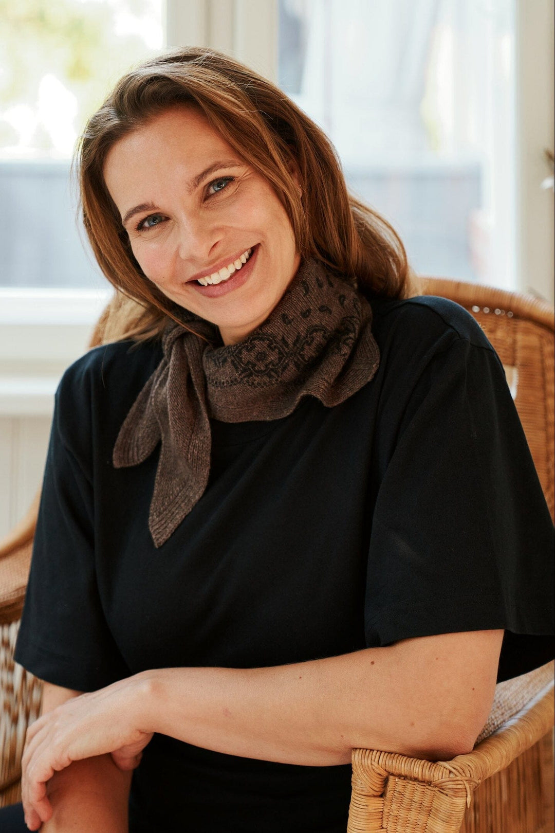 Neo Noir - Ariya Paisley Knit Scarf 171220 - 205 - Brown Melange Tørklæder 