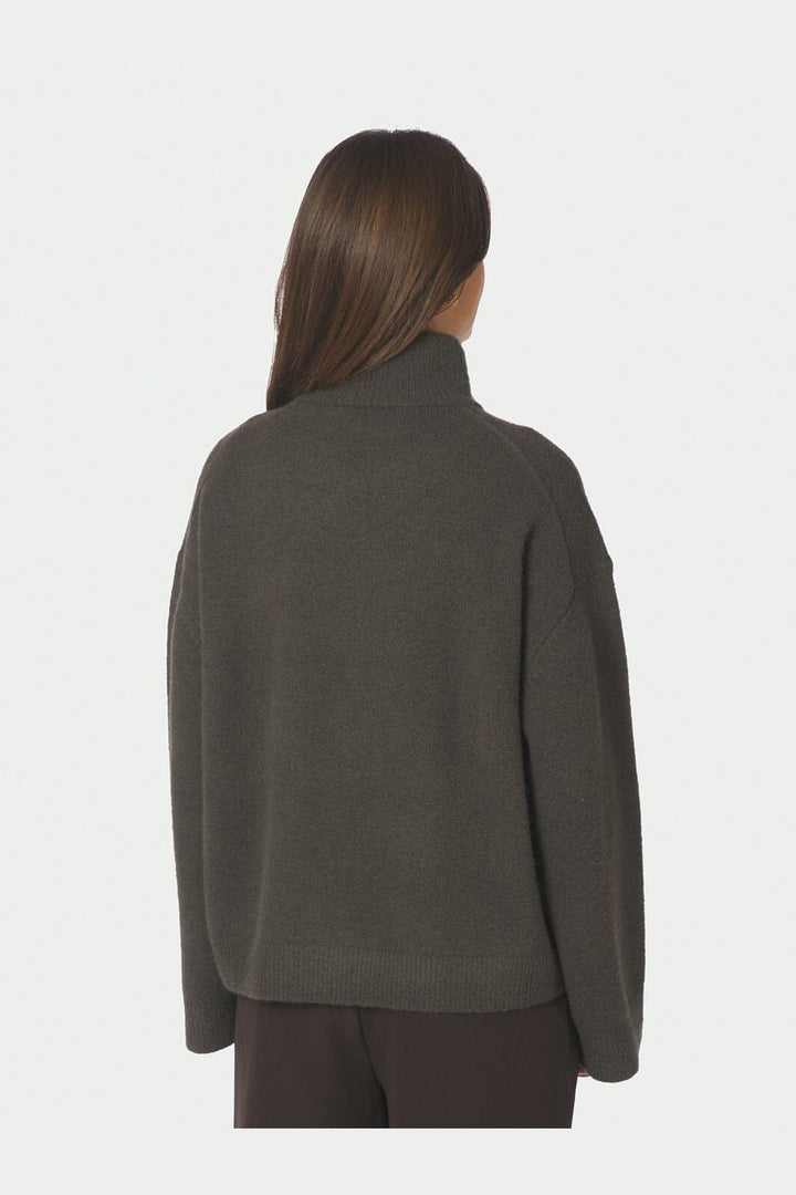 Neo Noir - Asley Zip Knit Cardigan 164973 - 456 - Moss Green