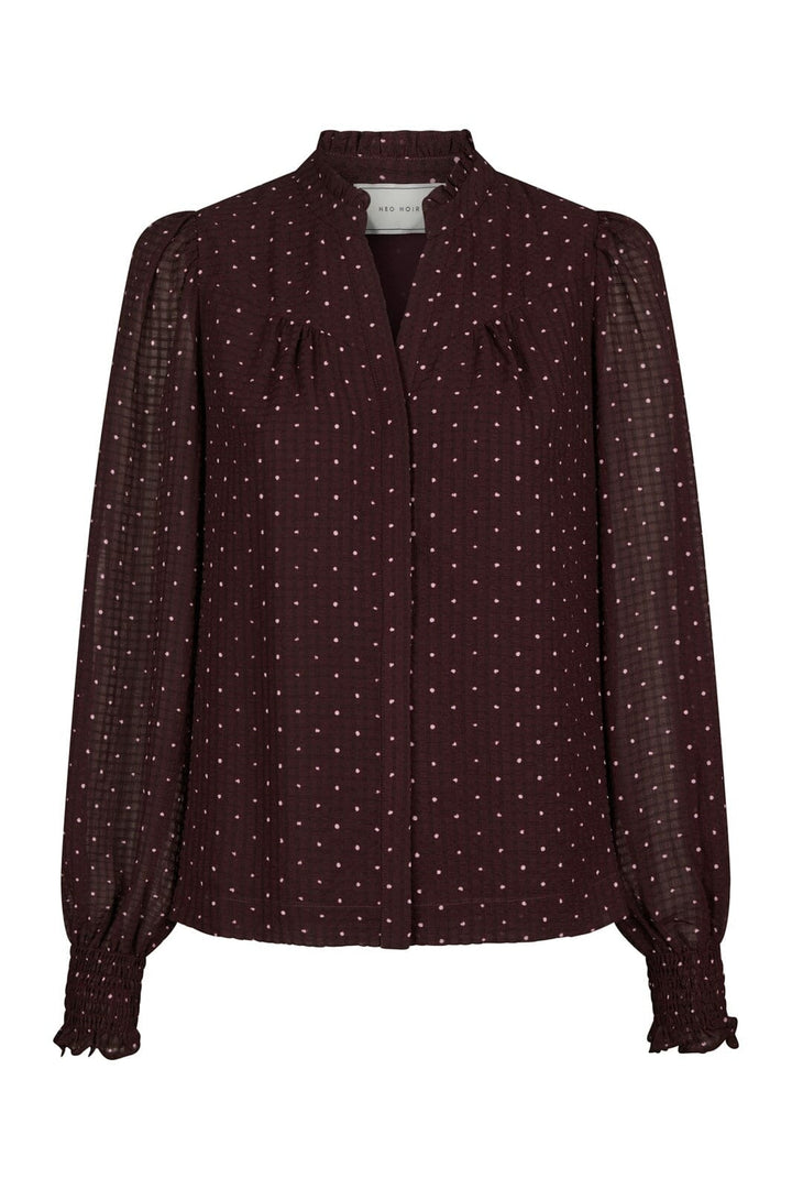 Neo Noir - Astrida Dotted Blouse 170798 - 174 - Burgundy