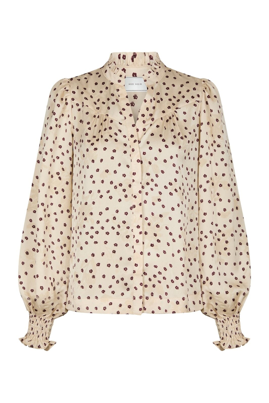 Neo Noir - Astrida Flower Jacquard Blouse 170202 - 122 - Creme