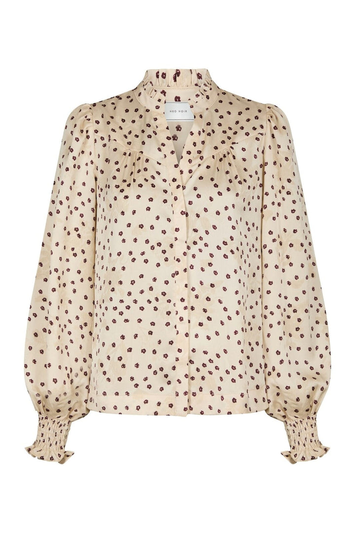Neo Noir - Astrida Flower Jacquard Blouse 170202 - 122 - Creme