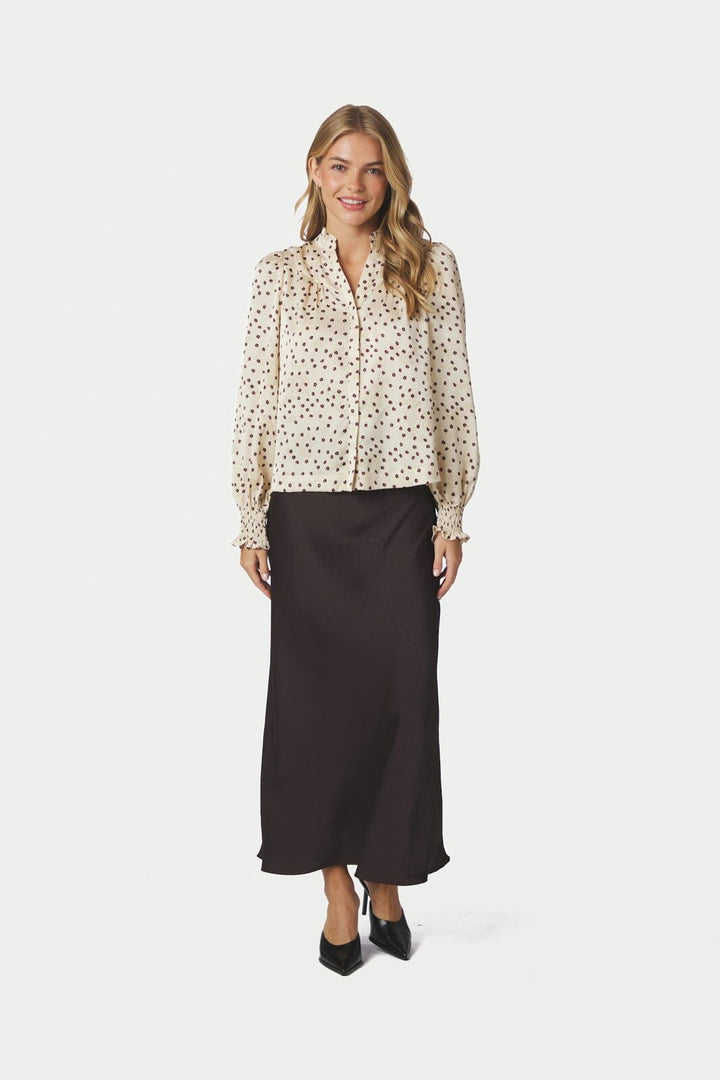 Neo Noir - Astrida Flower Jacquard Blouse 170202 - 122 - Creme