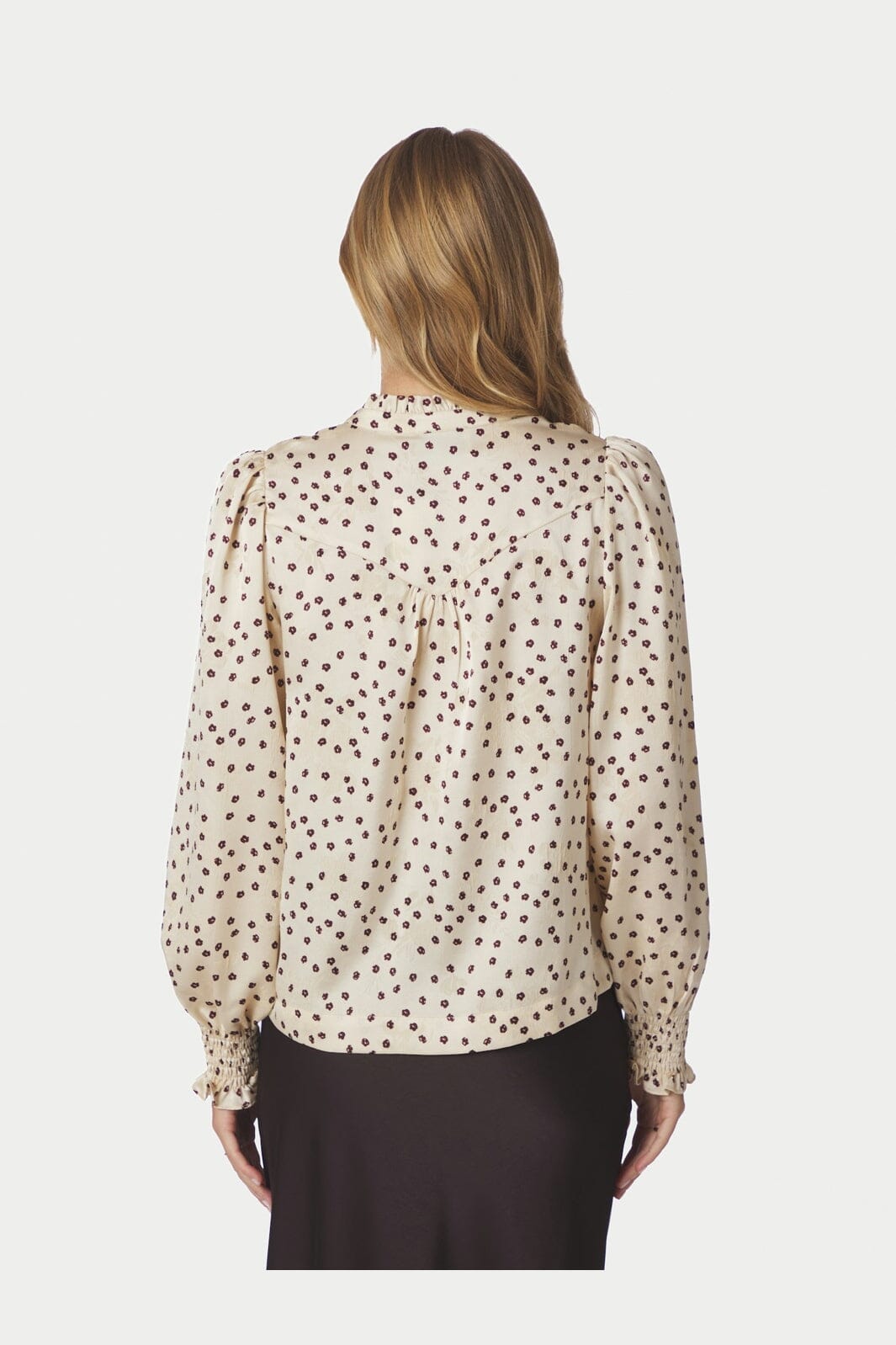 Neo Noir - Astrida Flower Jacquard Blouse 170202 - 122 - Creme