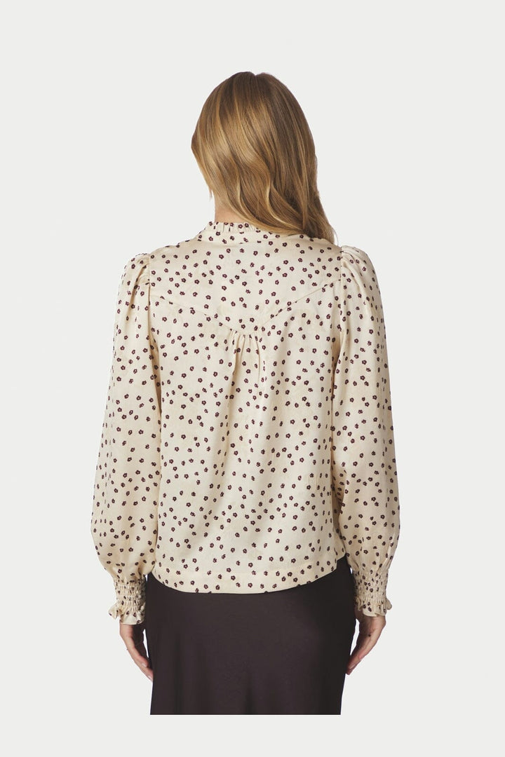 Neo Noir - Astrida Flower Jacquard Blouse 170202 - 122 - Creme