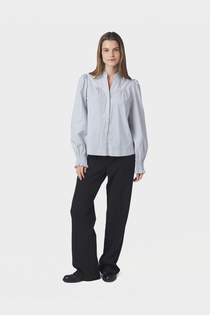 Neo Noir - Astrida Stripe Stone Blouse 167292 - 120 - White