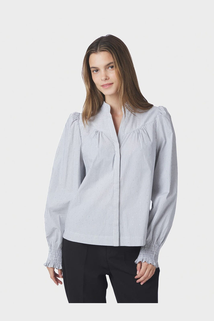 Neo Noir - Astrida Stripe Stone Blouse 167292 - 120 - White