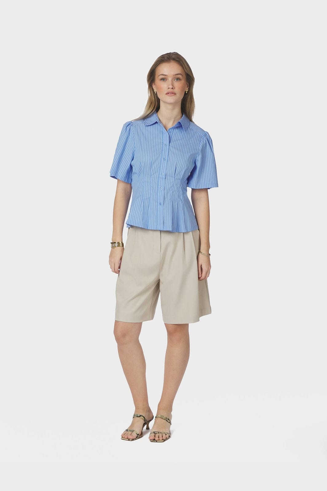 Neo Noir - Balara Stripe Poplin Shirt 169049 - 145 - Light Blue