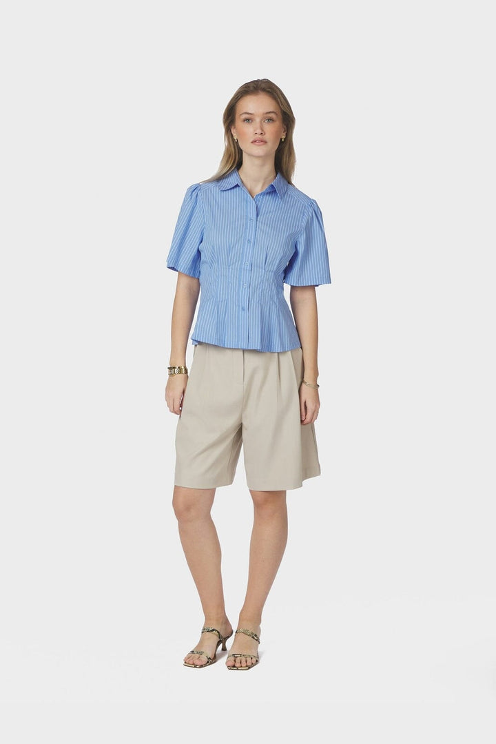 Neo Noir - Balara Stripe Poplin Shirt 169049 - 145 - Light Blue