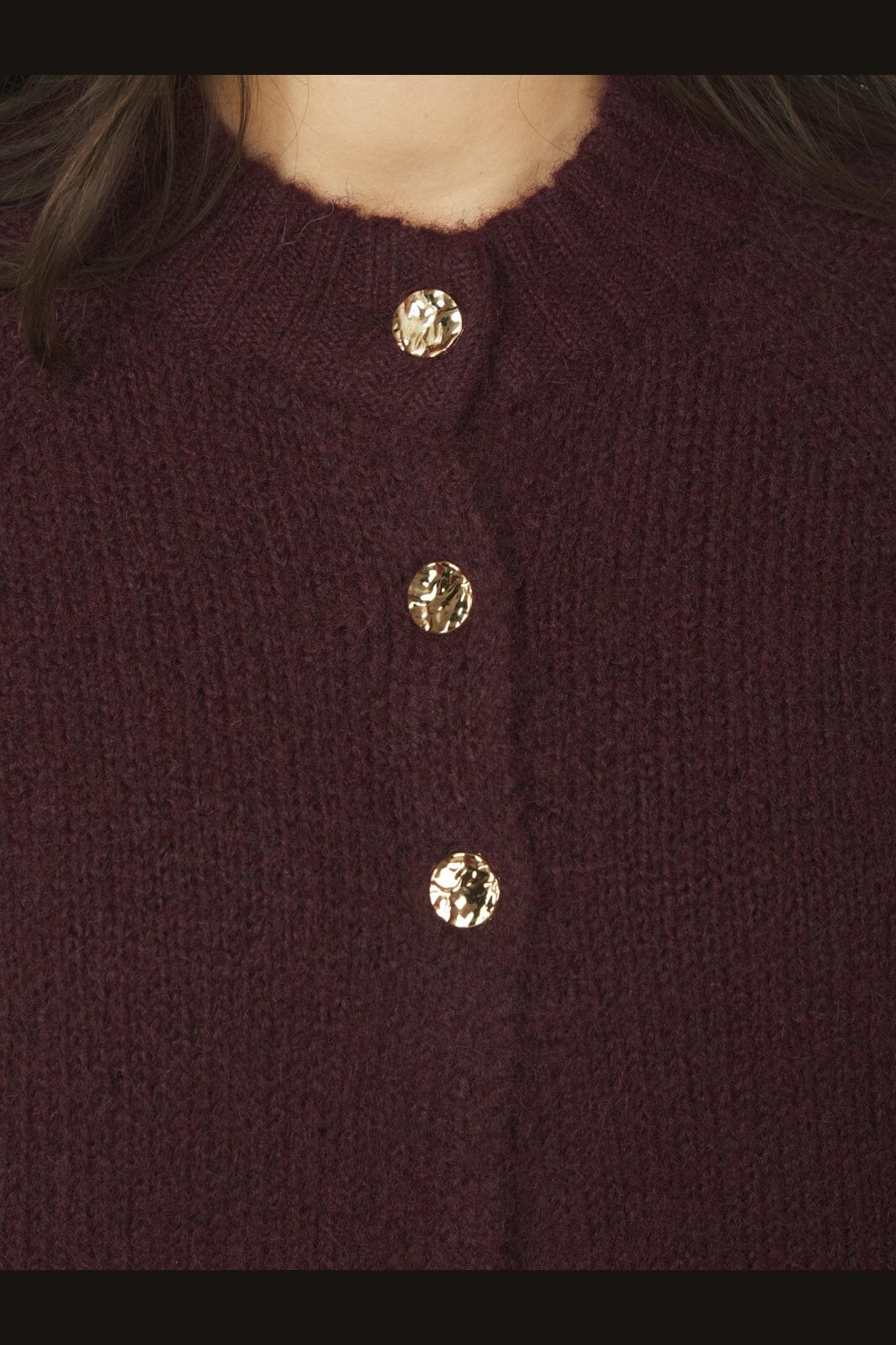 Neo Noir - Benuta Fluffy Knit Cardigan 165816 - 174 - Burgundy