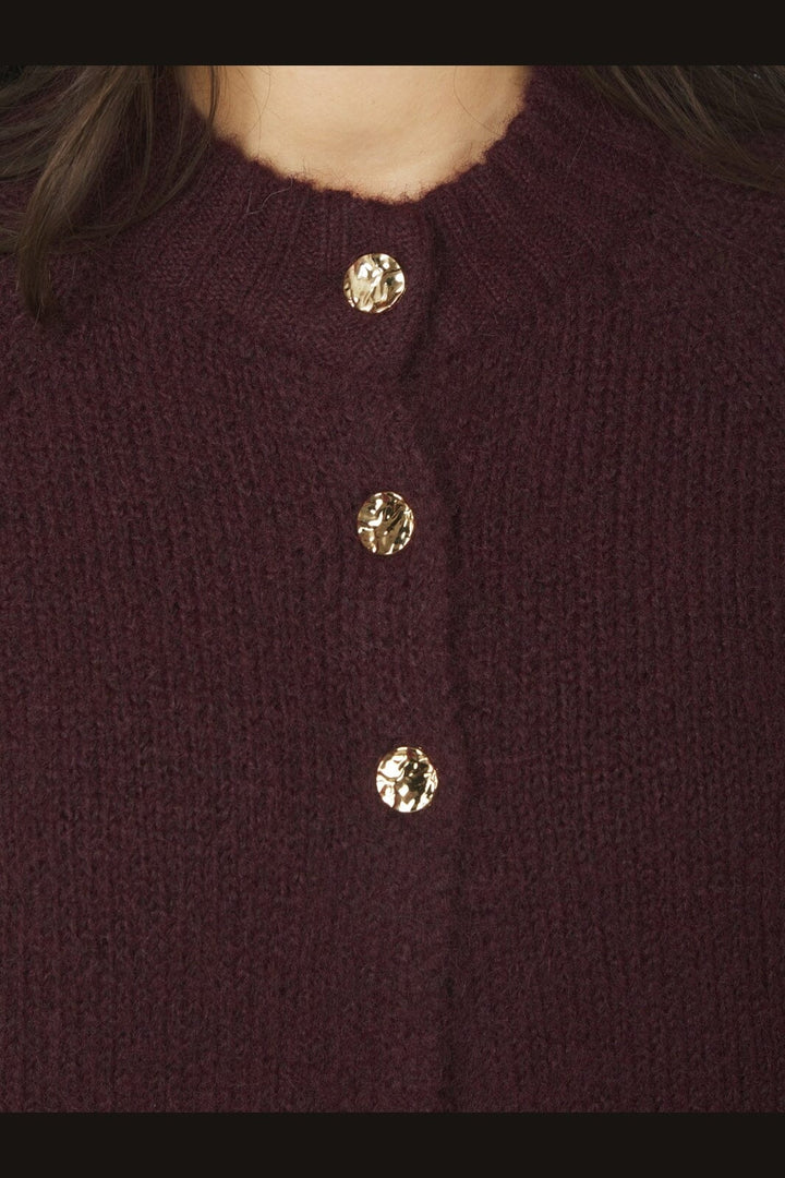 Neo Noir - Benuta Fluffy Knit Cardigan 165816 - 174 - Burgundy