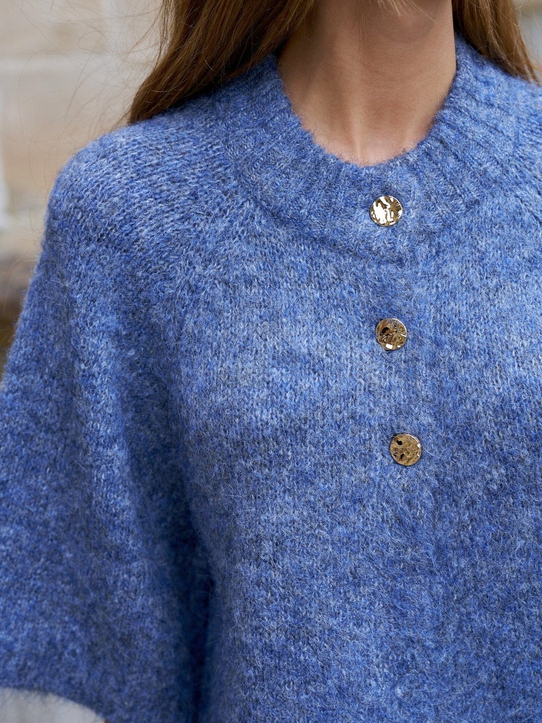 Neo Noir - Benuta Fluffy Knit Cardigan 165816 - 407 - Smoke Blue Cardigans 