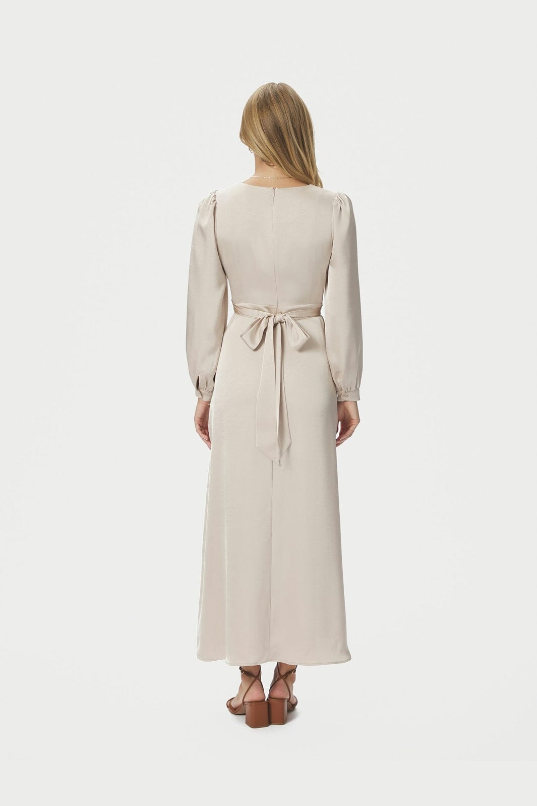 Neo Noir - Bretti Heavy Sateen Dress 168431 - 720 - Champagne