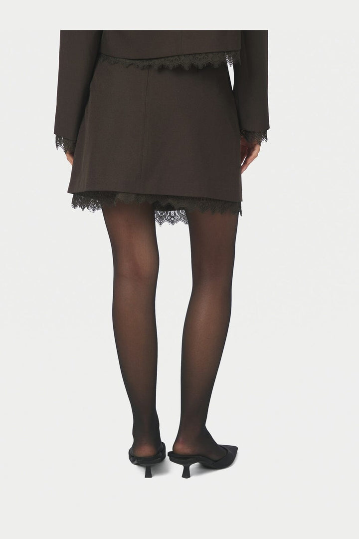 Neo Noir - Brigitte Structure Lace Skirt 169852 - 676 - Dark Brown